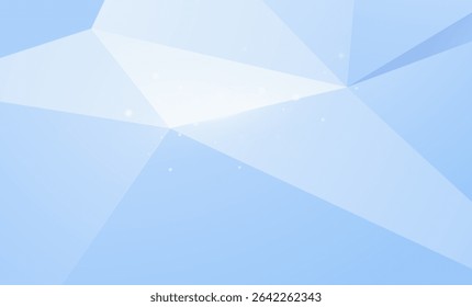 Soft Light Blue Geometric Abstract Background with Bokeh and Transparency Effects
