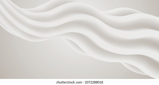 Soft light brown wavy surface. Minimalistic design. Vector 3d illustration. Abstract background. Multi-colored gradient substance. Modern cover template, eps