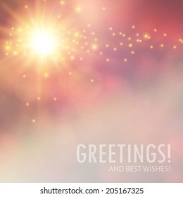 Soft light effect. Greeting card.  Vector illustration