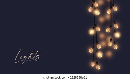 Fondo de garland de luz suave con efecto desdibujado. Luces navideñas