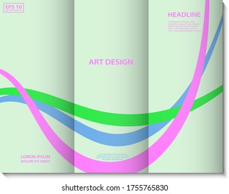 Soft light green with violet, blue and green lines vector background template. Flyer, cover, brochure, banner design. Trendy vector abstract shapes lines for presentations and posters.