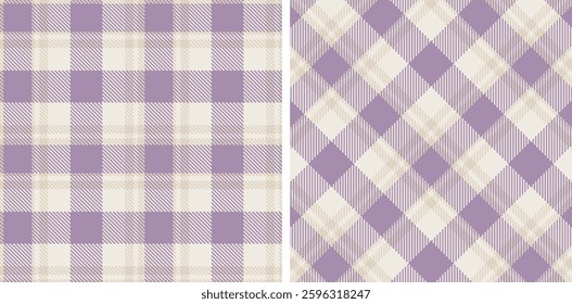 Soft Light Grey Seamless Tartan with Pale Very Light Pink accents Fabric Design