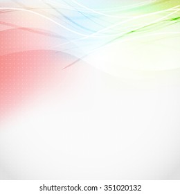 Soft light lines abstract colorful background. Vector illustration