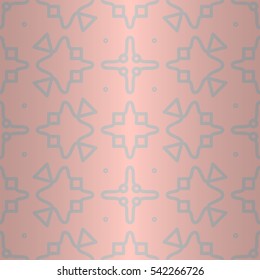 Soft light pink geometric seamless pattern in carpet style.