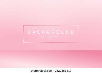 Soft light pink gradient room background with floor for product placement, female breast cancer awareness theme, vector design