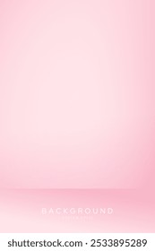 Soft light pink gradient vertical room background for product display, vector design