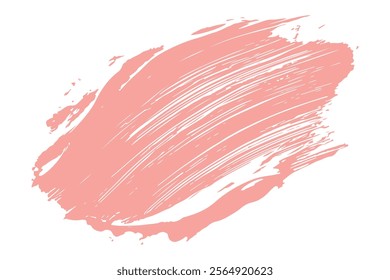 Soft, Light Pink Makeup Brush Stroke Against White Background
