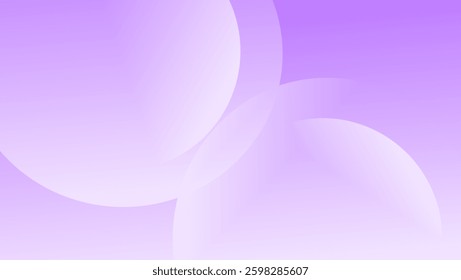 Soft light purple gradient background with geometric circle designs, creating a modern and elegant abstract look. Perfect for branding, web design and  posters.