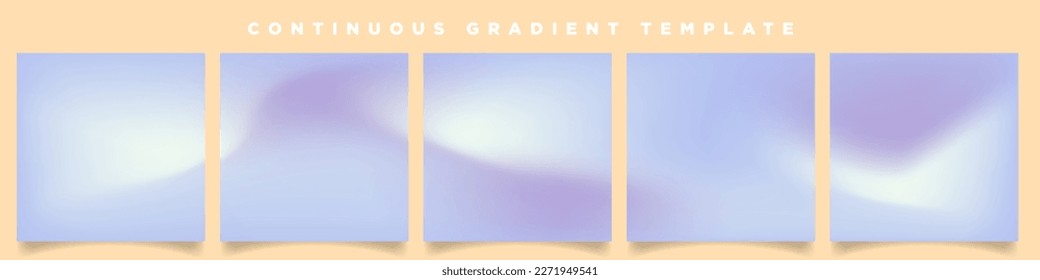 Soft Light Violet Pastel Carousel Ad Template. Continuous Square Card Vector Template. Five Spring bud gradient backdrops. Perfect for designs, feeds, social media, web, banners. EPS 10.