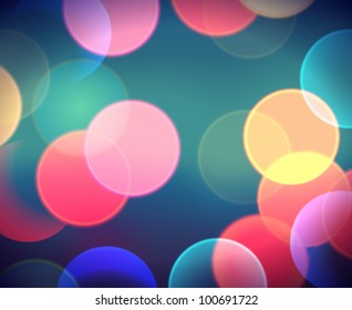 Soft lights (defocused/bokeh) - vector illustration.