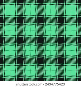 Soft lime and dark green color striped lines tartan check seamless plaid pattern background for textile design, napkin, handkerchief, blanket, cover, tablecloth. EPS 10 vector illustration.