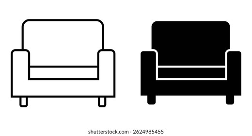 Ícone de linha suave e silhueta ícone vetor no fundo branco