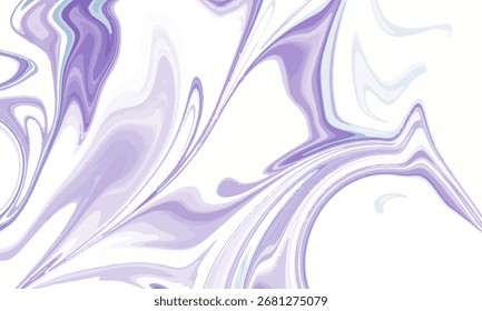 Fondo de mármol líquido suave en púrpura pastel y azul claro. Textura fluida elegante del arte con remolinos blancos para un diseño suave y limpio.