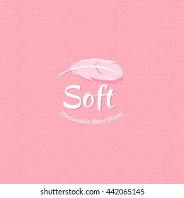 Soft logo for baby diapers. Children's clothing or linens.