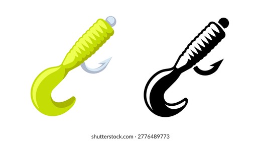 Soft lure icon. lure for fishing. 