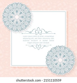 soft mandala pattern text frame