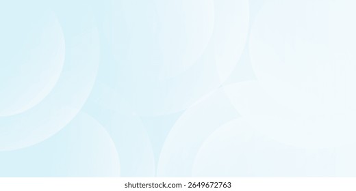 Soft Minimalist Abstract Background in blue and white gradient shades with modern circles.vector illustration