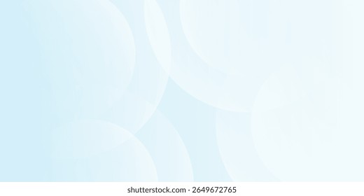 Soft Minimalist Abstract Background in blue and white gradient shades with circles.vector illustration