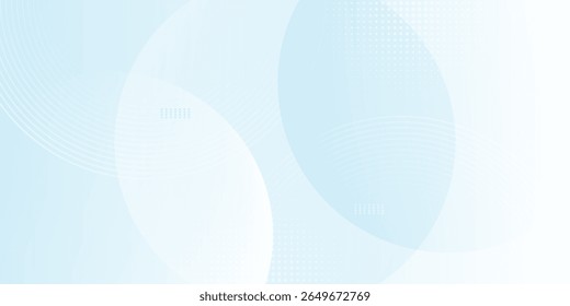 Soft Minimalist Abstract Background in blue and white gradient shades with circles.vector illustration