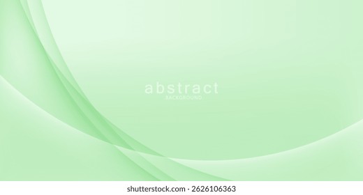 Soft Minimalist Abstract Background in Green and White Gradient Shades with geometric waves.