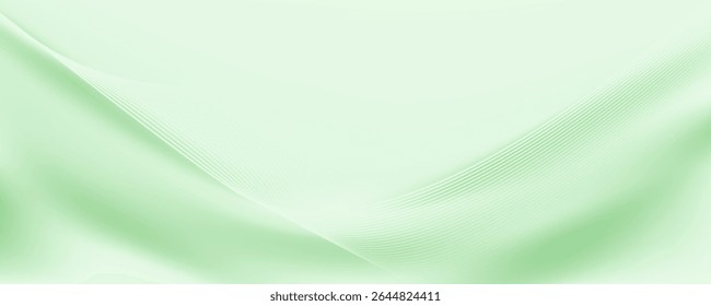 Soft Minimalist Abstract Background in Green and White Gradient Shades with flowing lines.