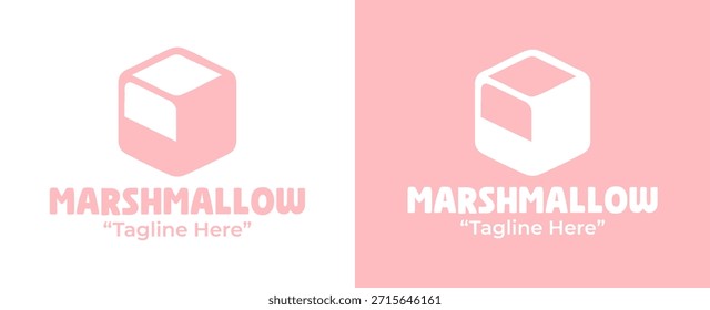 Un logotipo minimalista suave de malvavisco diseñado para marcas dulces, empaques de postres e identidad de alimentos juguetones.