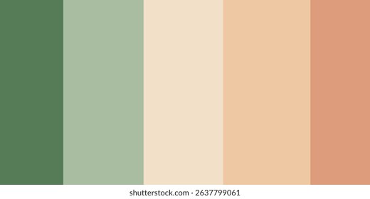 Soft mint green and light brown terracotta beige shade palette