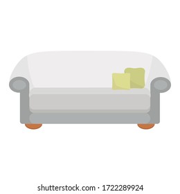 Icono de sofá moderno y suave. Dibujo de un suave y moderno icono vectorial para el diseño web aislado en fondo blanco