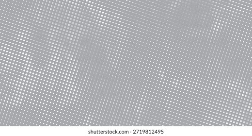 Suave superficie de semitono monocromo con puntos uniformemente espaciados creando un efecto de textura suave. Perfecto para diseño editorial, fondos de Web y diseños gráficos contemporáneos.