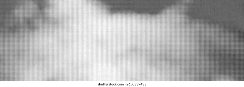 Weiche monochrome Halbtontextur mit körnigem Nebel. Überlagern Sie Farbverlauf-Vektorbanner mit grobem Grangeffekt.