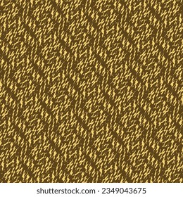 Soft mottled carpet, in brown and yellow, pattern with some marks and meanders. Detail, golden bedspread texture. Abstract vector.