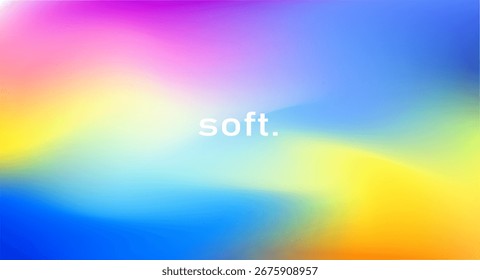 Soft multicolor gradient background with smooth transitions of orange, blue, green, pink, and yellow hues, creating a dreamy abstract design.  