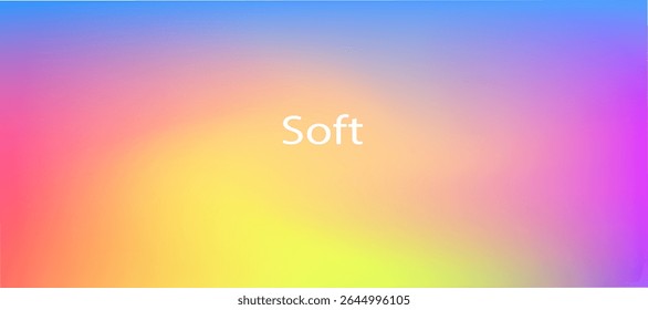 Soft multicolor gradient with yellow, green, pink, blue, and red tones, blended smoothly for a vibrant yet gentle background—ideal for creative, modern, and abstract vector designs.