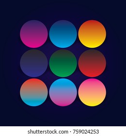 Soft multicolored gradient background design. Modern creative vector gradient set for flyer, poster, banner, brochure, web, app, filter, background, etc.