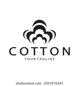 Soft natural organic cotton flower plant logo for cotton plantations, industries,business,textile,clothing and beauty,vector