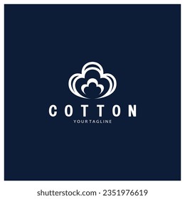 Soft natural organic cotton flower plant logo for cotton plantations, industries,business,textile,clothing and beauty,vector