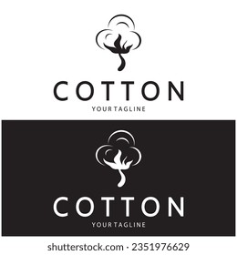 Soft natural organic cotton flower plant logo for cotton plantations, industries,business,textile,clothing and beauty,vector