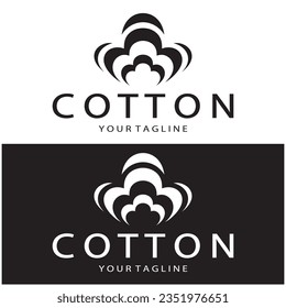 Soft natural organic cotton flower plant logo for cotton plantations, industries,business,textile,clothing and beauty,vector