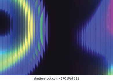 Soft Neon Gradient Ribbed Glass Ripple Fractal Background