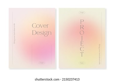Soft neutral gradient cover template set for brochures, reports, magazines, branding, presentations and social media. Vector layout for web and print.