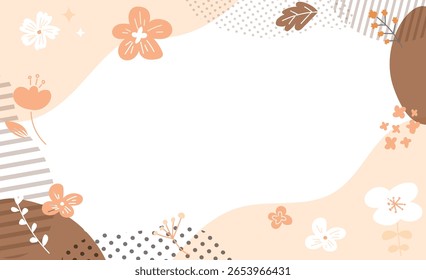 Moldura de vetor floral nórdico suave