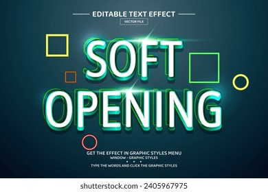 Soft opening 3D editable text effect template