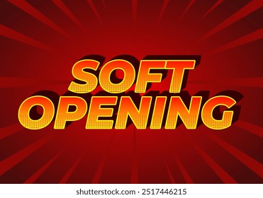 Abertura suave. Design de efeito de texto para anúncios digitais com estilo 3D