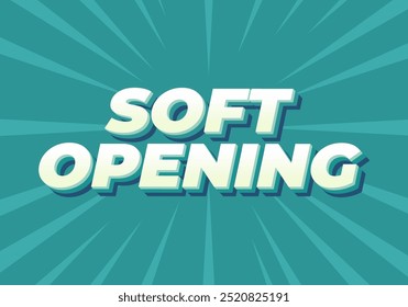 Abertura suave. Design de efeito de texto para anúncios digitais com estilo 3D
