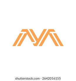 Soft Orange Abstract Letter M Logo Design