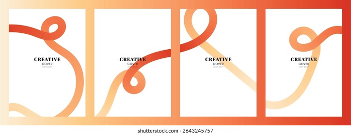 Plantilla de diseño de cubierta de gradiente naranja suave sobre fondo blanco