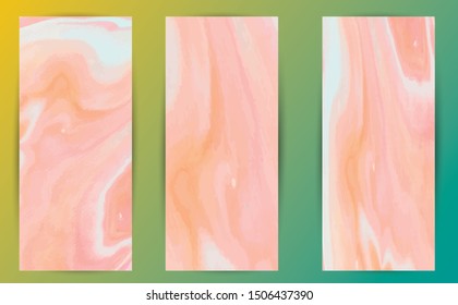 Soft Orange Pink Beige Colored Marble Template Abstract Marble Background for Designs, Posters, Brochure, Banners, Cards.
