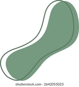 A soft, organic blob shape in soothing green hues, evoking the fluidity and tranquility of natural forms in a minimalist, abstract design.