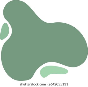 A soft, organic blob shape in soothing green hues, evoking the fluidity and tranquility of natural forms in a minimalist, abstract design.
