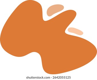 : A soft, organic blob shape in warm orange tones, evoking the fluidity and tranquility of natural forms in a minimalist, abstract design.